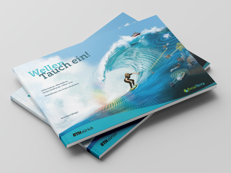 Enlarged view: Mockup of the publication 'Waves - Dive in!'