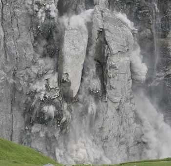 Rockfall from the eastern flank of the Eiger  