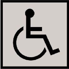 Piktogramm von einem Rollstuhlfahrer